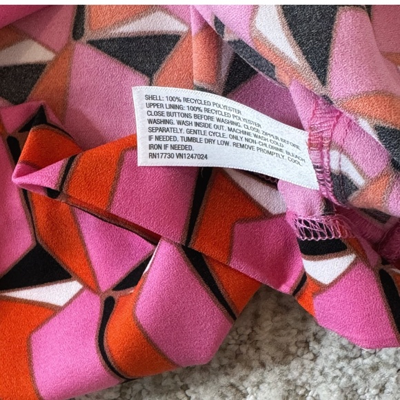 Diane Von Furstenberg X Target Dress Mini Retro Geo Print Pink Orange Black Sz 6 - Picture 13 of 15